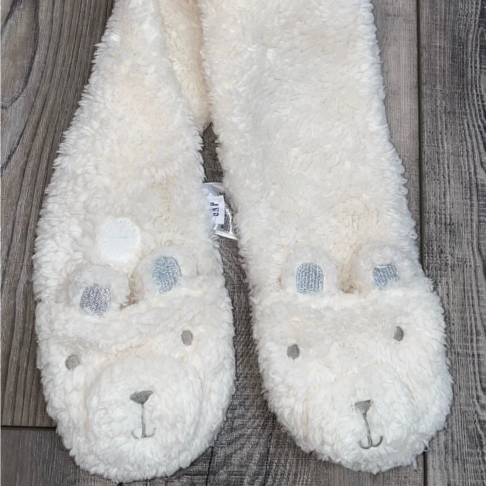 Baby Gap Polar Bear Soft Fuzzy Winter Scarf - White Grey - Girl’s One Size